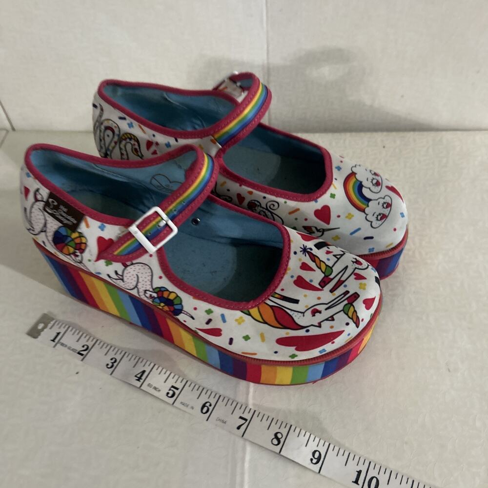 Chocolaticas Hot Chocolate Design Rainbow Platform Mary Jane Womens US 7 EU 37